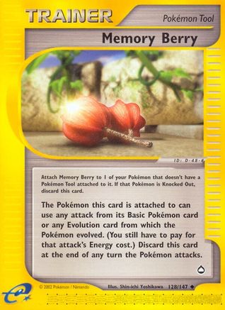 Memory Berry 128  - Reverse Holofoil Aquapolis - Uncommon