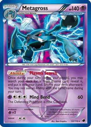Metagross (Team Plasma) 052  - Reverse Holofoil Plasma Freeze - Holo Rare