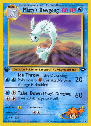 Misty's Dewgong 054/132  - Unlimited Gym Challenge - Uncommon