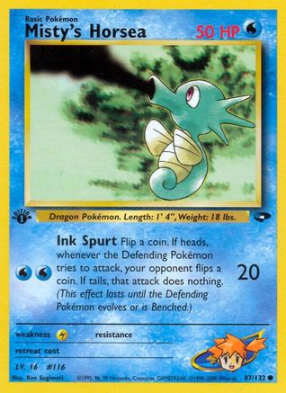 Misty's Horsea 087/132  - Unlimited Gym Challenge - Common