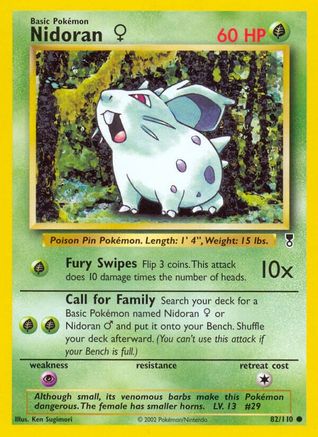Nidoran F 082  - Reverse Holofoil Legendary Collection - Common