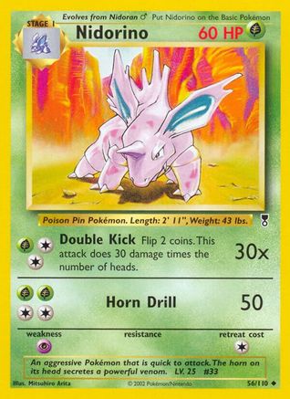 Nidorino 056  - Reverse Holofoil Legendary Collection - Uncommon