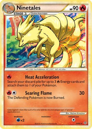 Ninetales 020  - Reverse Holofoil Unleashed - Rare