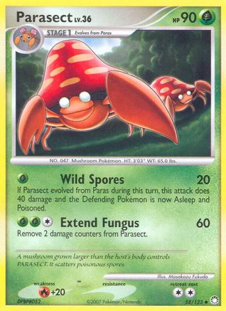 Parasect 058  Mysterious Treasures - Uncommon