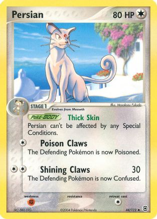 Persian 044  - Reverse Holofoil FireRed & LeafGreen - Uncommon