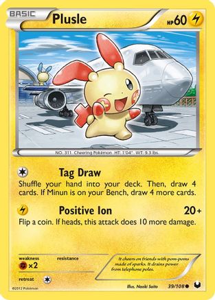 Plusle 039/108  - Reverse Holofoil Dark Explorers - Common