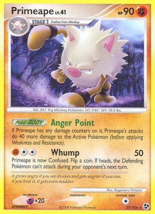 Primeape 027  - Reverse Holofoil Great Encounters - Rare