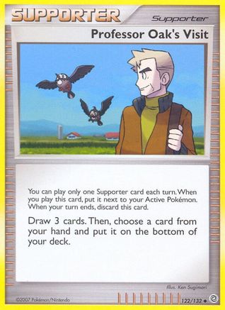 Professor Oak's Visit 122  - Reverse Holofoil Secret Wonders - Uncommon