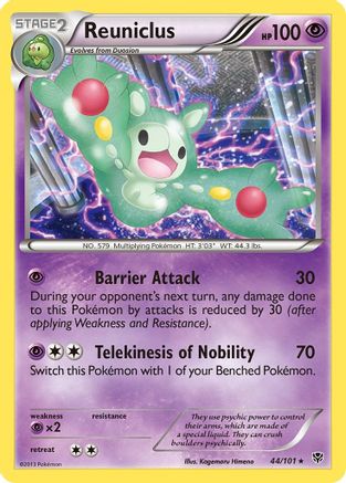 Reuniclus 044  - Reverse Holofoil Plasma Blast - Rare