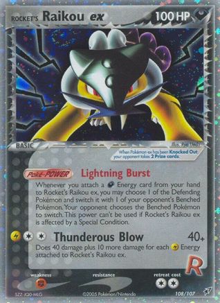 Rocket's Raikou ex 108  Deoxys - Secret Rare
