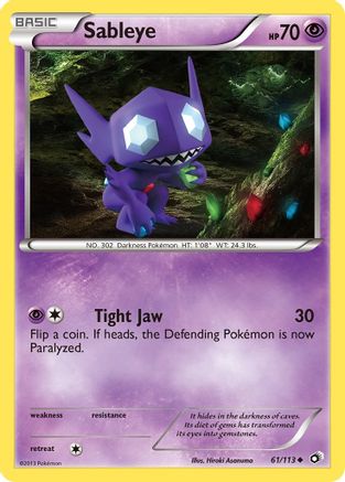 Sableye 061  - Reverse Holofoil Legendary Treasures - Uncommon