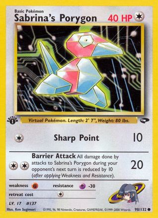 Sabrina's Porygon 098/132  - 1st Edition Gym Challenge - Common