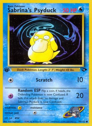Sabrina's Psyduck 099/132  - Unlimited Gym Challenge - Common