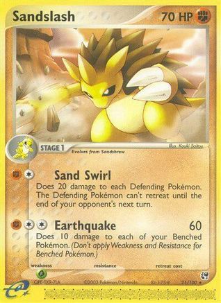 Sandslash 021/100  - Reverse Holofoil Sandstorm - Rare