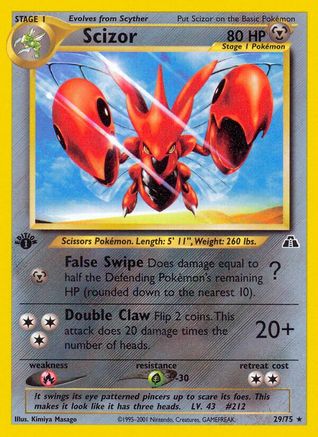 Scizor (29) 029/75  - 1st Edition Neo Discovery - Rare