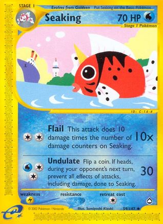 Seaking 059  - Reverse Holofoil Aquapolis - Uncommon