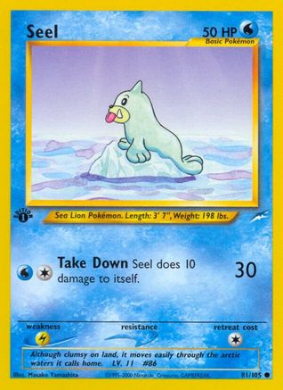 Seel 081/105  - 1st Edition Neo Destiny - Common