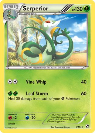 Serperior (5) 005  - Reverse Holofoil Black and White - Holo Rare