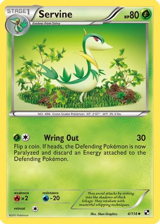 Servine (4) 004  - Reverse Holofoil Black and White - Uncommon