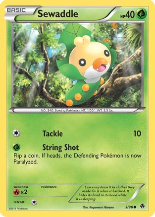 Sewaddle (3) 003  - Reverse Holofoil Emerging Powers - Common