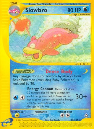 Slowbro 033  - Reverse Holofoil Aquapolis - Rare