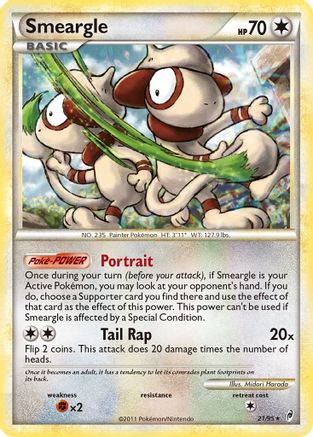 Smeargle 021  - Reverse Holofoil Call of Legends - Holo Rare