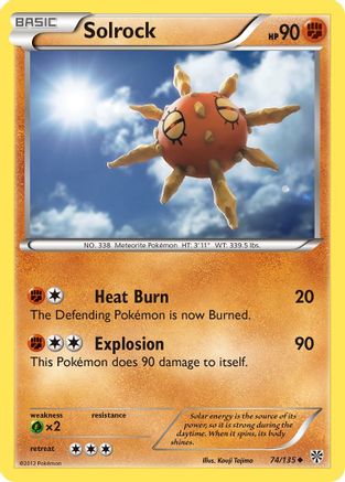 Solrock 074  - Reverse Holofoil Plasma Storm - Uncommon