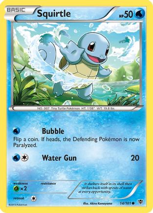 Squirtle 014/101  - Reverse Holofoil Plasma Blast - Common