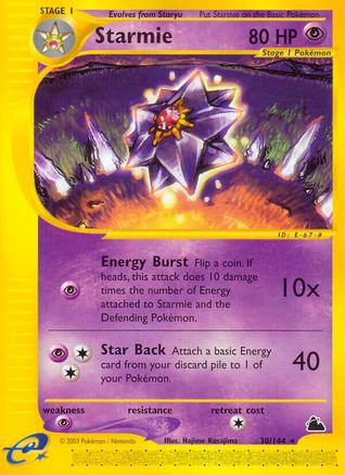 Starmie (30) 030  - Reverse Holofoil Skyridge - Rare