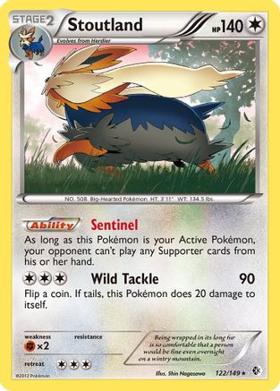 Stoutland 122  - Holofoil Boundaries Crossed - Holo Rare
