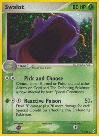 Swalot 011/100  - Reverse Holofoil Crystal Guardians - Holo Rare