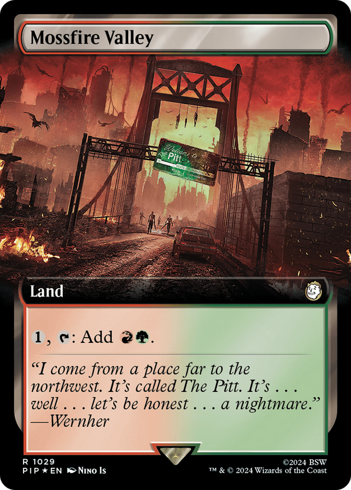 Mossfire Valley (Extended Art) (Surge Foil) (PIP-1029) - Fallout: (Extended Art) Foil