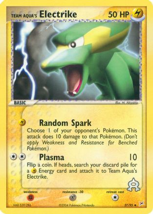 Team Aqua's Electrike 027/95  - Reverse Holofoil Team Magma vs Team Aqua - Uncommon