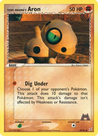Team Magma's Aron 059/95  - Reverse Holofoil Team Magma vs Team Aqua - Common