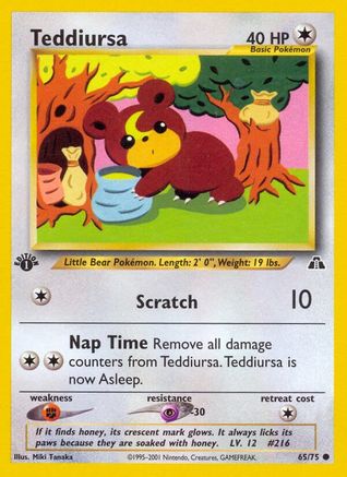Teddiursa 065/75  - 1st Edition Neo Discovery - Common