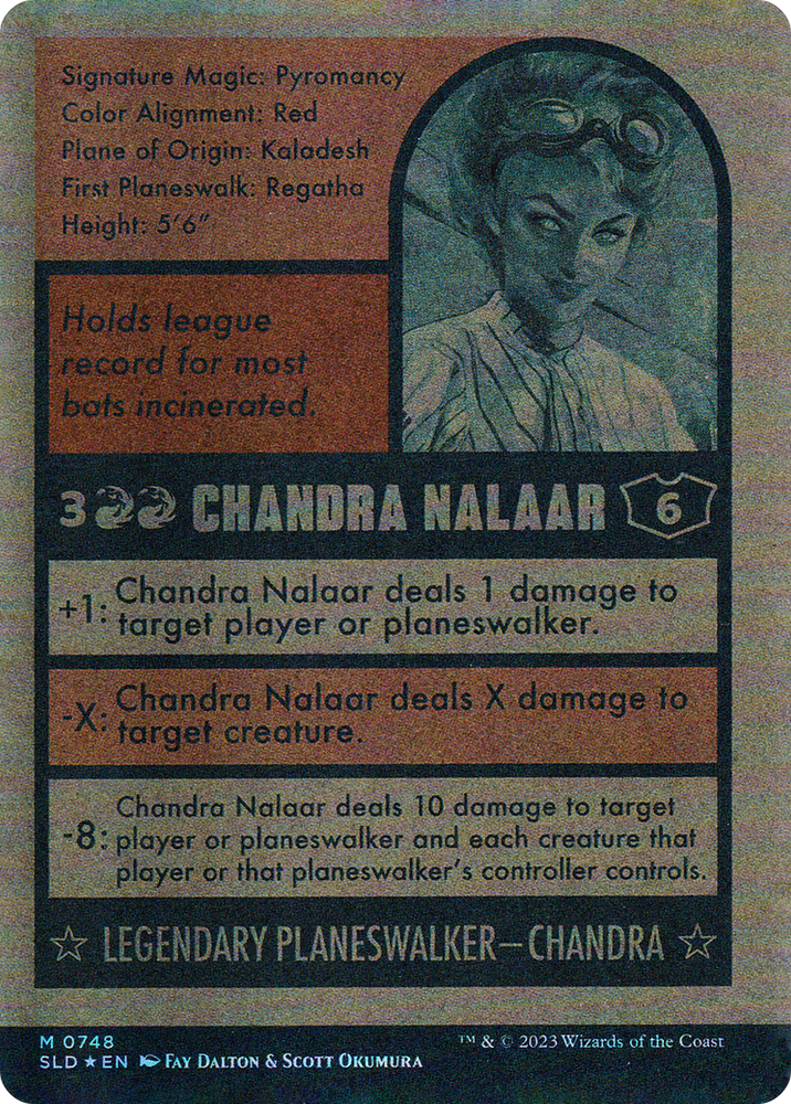 Chandra Nalaar (748) (Autographed) (SLD-748) - Secret Lair Drop: (Full Art) (Borderless) Foil