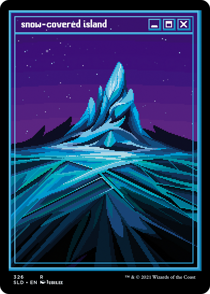 Snow-Covered Island (PixelSnowLands.jpg) (SLD-326) - Secret Lair Drop Foil