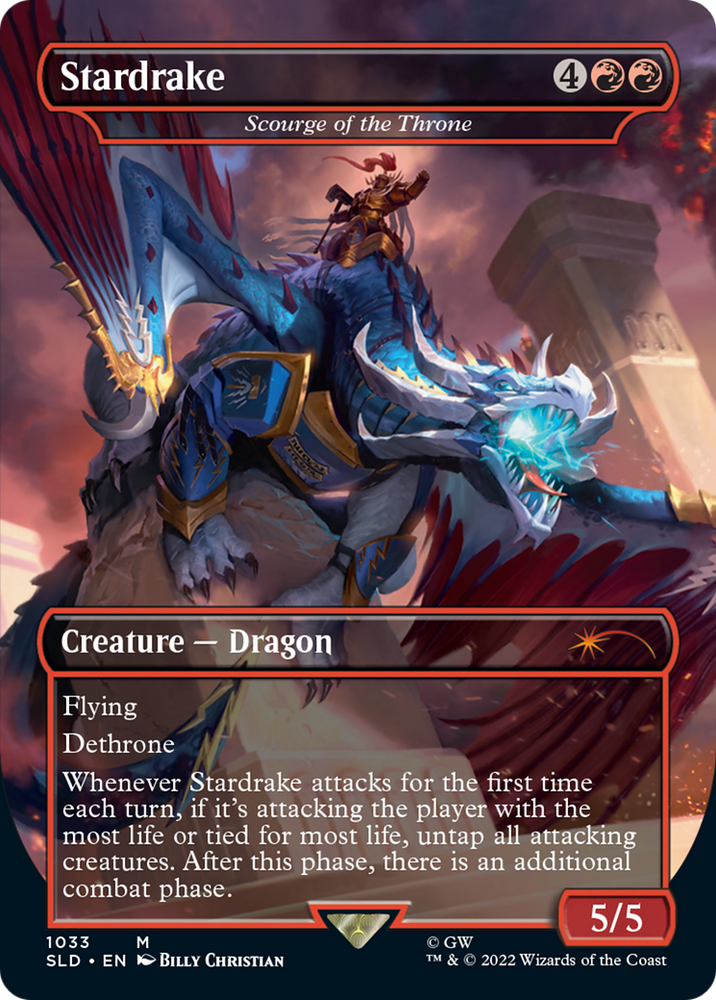 Stardrake - Scourge of the Throne (Borderless) (SLD-1033) - Secret Lair Drop / Stardrake (Borderless) Foil