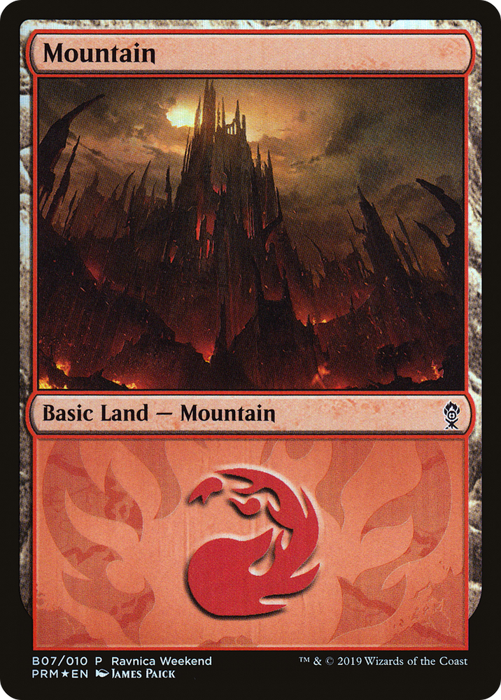 Mountain - Gruul (B07) (LARP-B07) - RNA Ravnica Weekend Foil