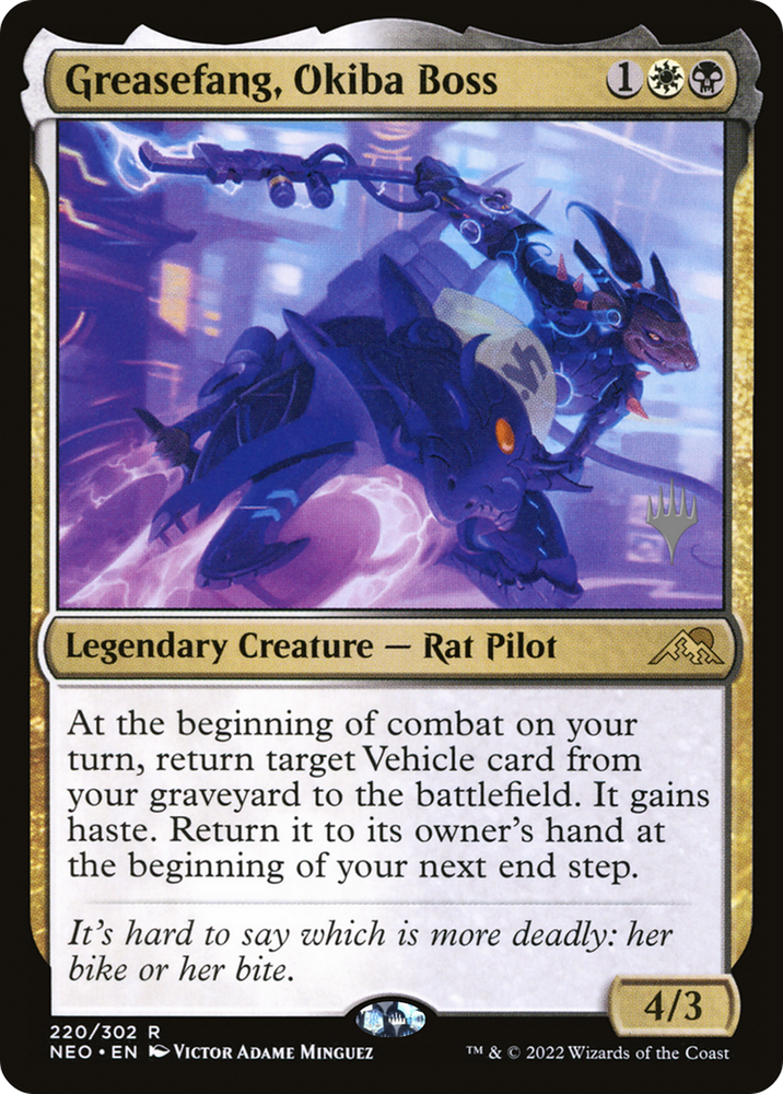 Greasefang, Okiba Boss (PPNEO-220P) - Kamigawa: Neon Dynasty Promos Foil