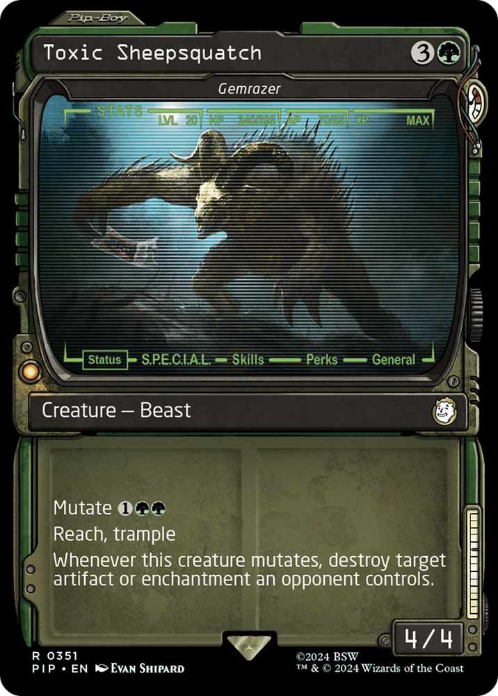 Toxic Sheepsquatch - Gemrazer (Showcase) (PIP-351) - Fallout / Toxic Sheepsquatch: (Showcase) Foil