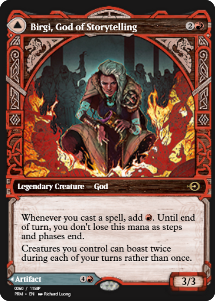 Birgi, God of Storytelling // Harnfel, Horn of Bounty (PRM-88320) - Magic Online Promos