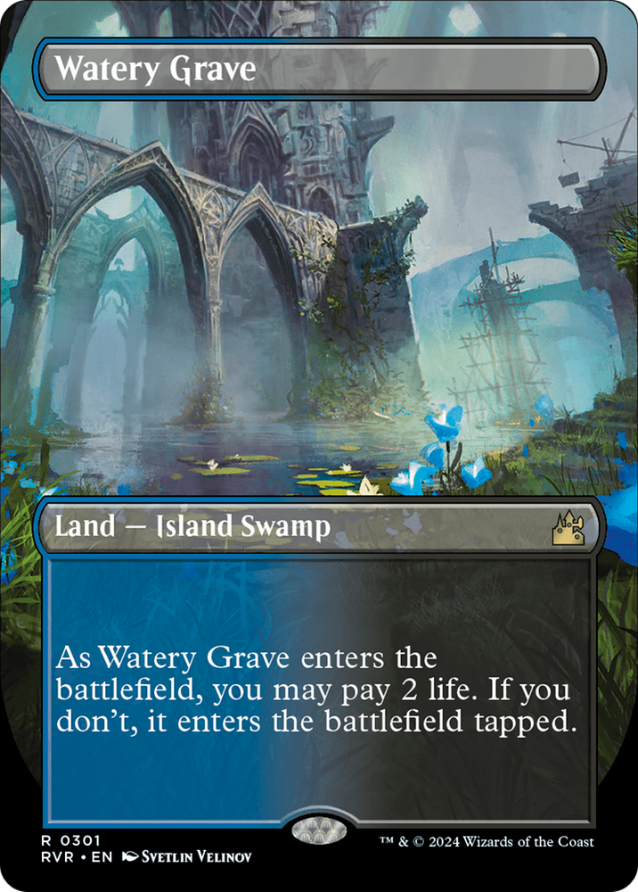 Watery Grave (Borderless) (RVR-301) - Ravnica Remastered (Borderless)