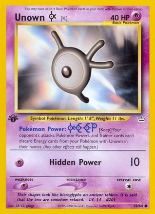Unown [K] 058/64  - Unlimited Neo Revelation - Common
