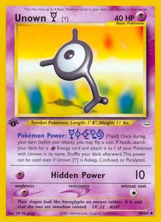 Unown [Y] 040/64  - Unlimited Neo Revelation - Uncommon