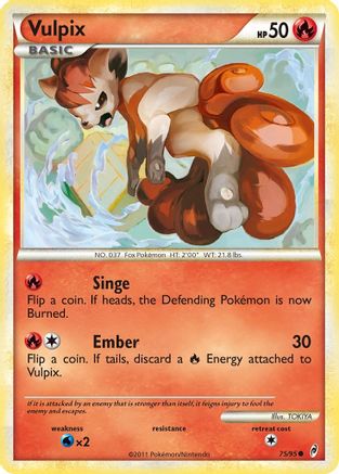 Vulpix 075/95  - Reverse Holofoil Call of Legends - Common