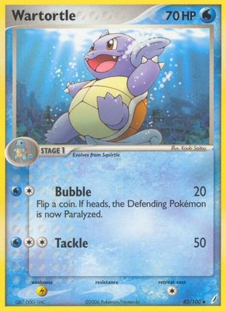 Wartortle 042/100  - Reverse Holofoil Crystal Guardians - Uncommon
