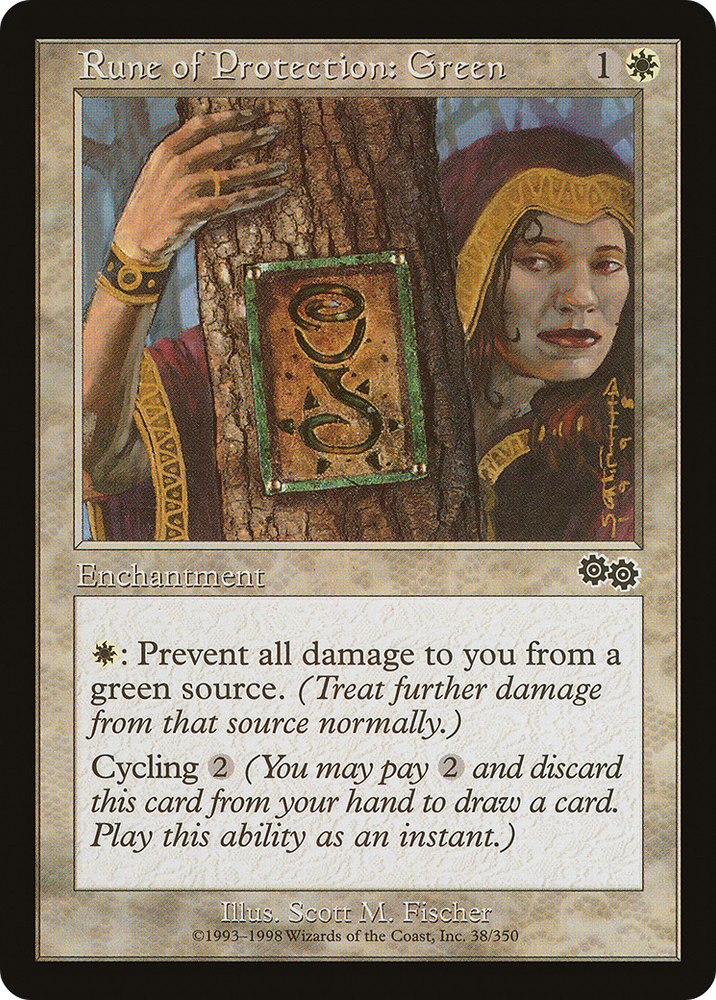 Rune of Protection: Green (USG-038) - Urza's Saga