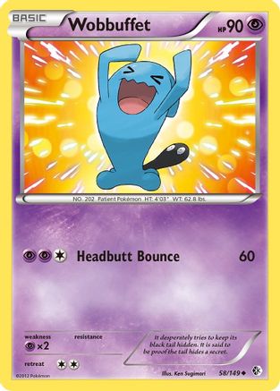 Wobbuffet 058  - Reverse Holofoil Boundaries Crossed - Uncommon