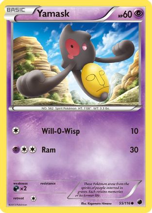 Yamask (55) 055  - Reverse Holofoil Plasma Freeze - Common